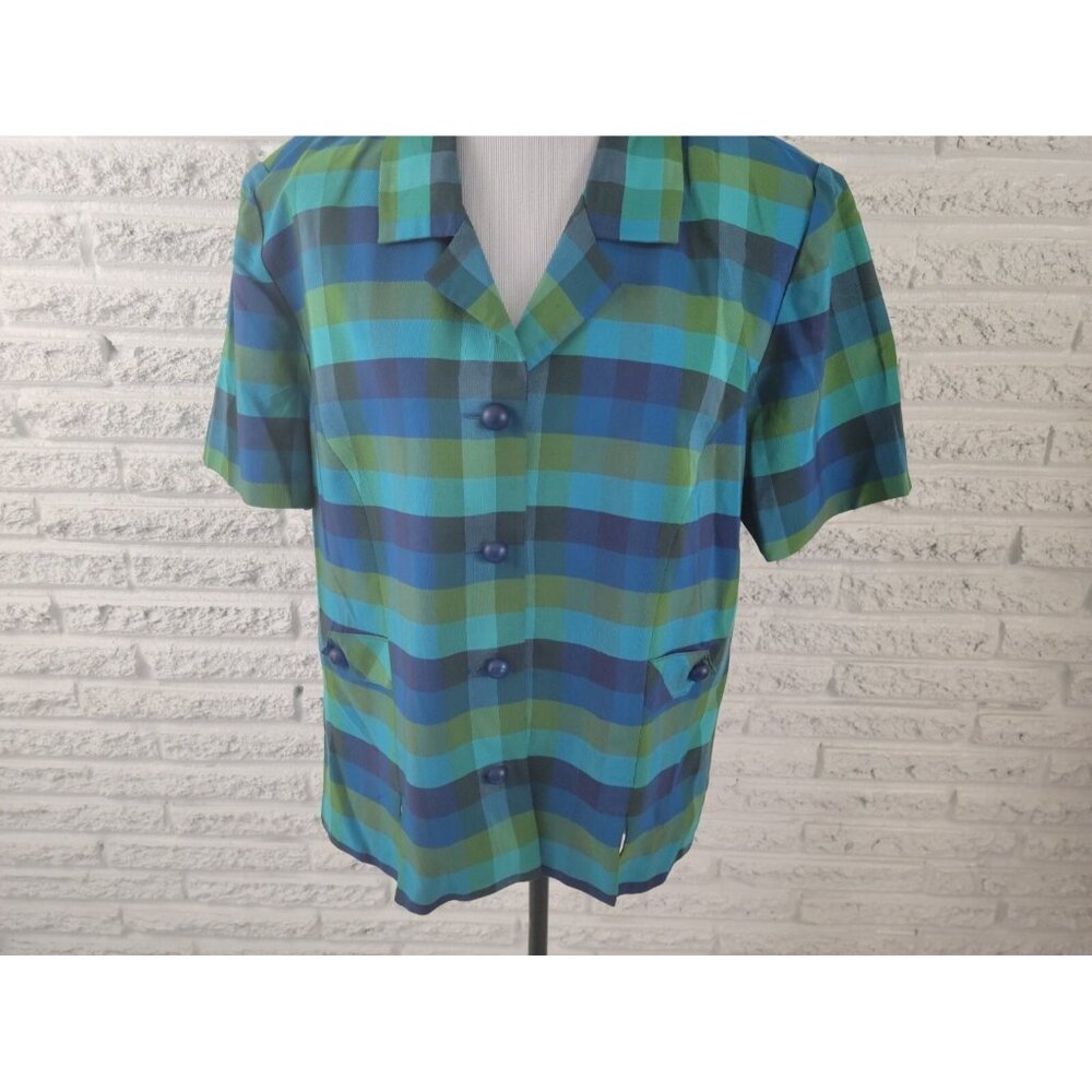 Sag Harbor Women Shirt 18 Plus Shacket Jacket Button Up Collar Casual PLA89E - Picture 4 of 7